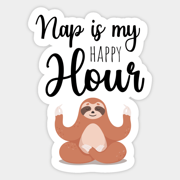 Nap Is My Happy Hour Sticker by PinkPandaPress